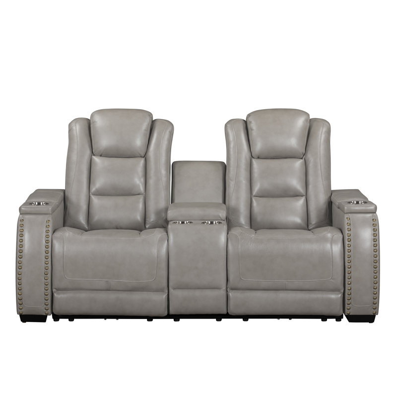 Causeuse inclinable en cuir Breckenridge, Manual - Handle / Lever, P1