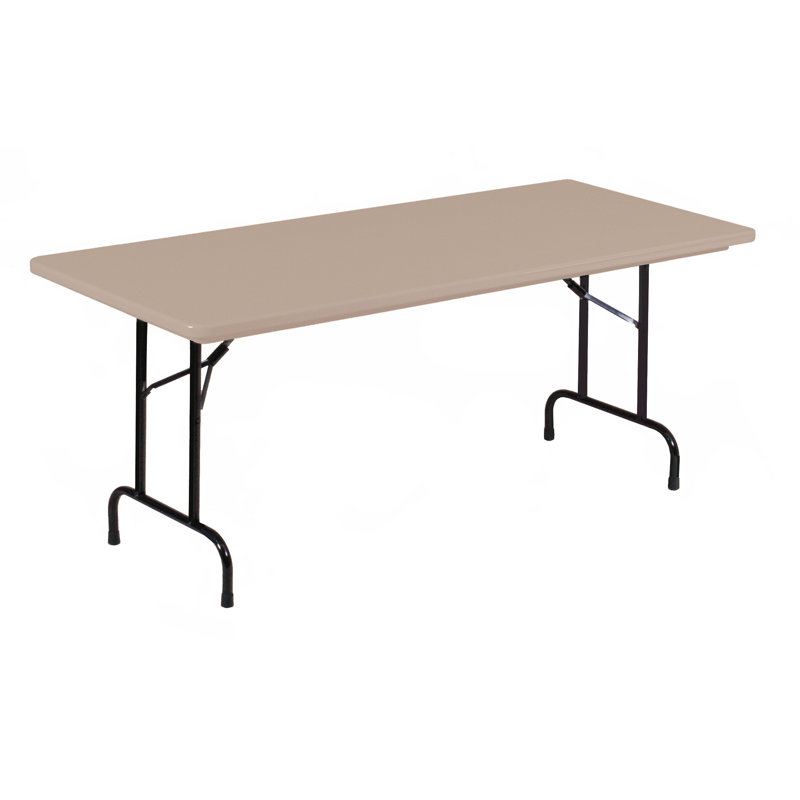 Table pliante rectangulaire en plastique, H 29 po x L 72 po x l 30 po, Granit moka