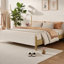 Structure de lit tapissier moderne blanc Boucle-689167195