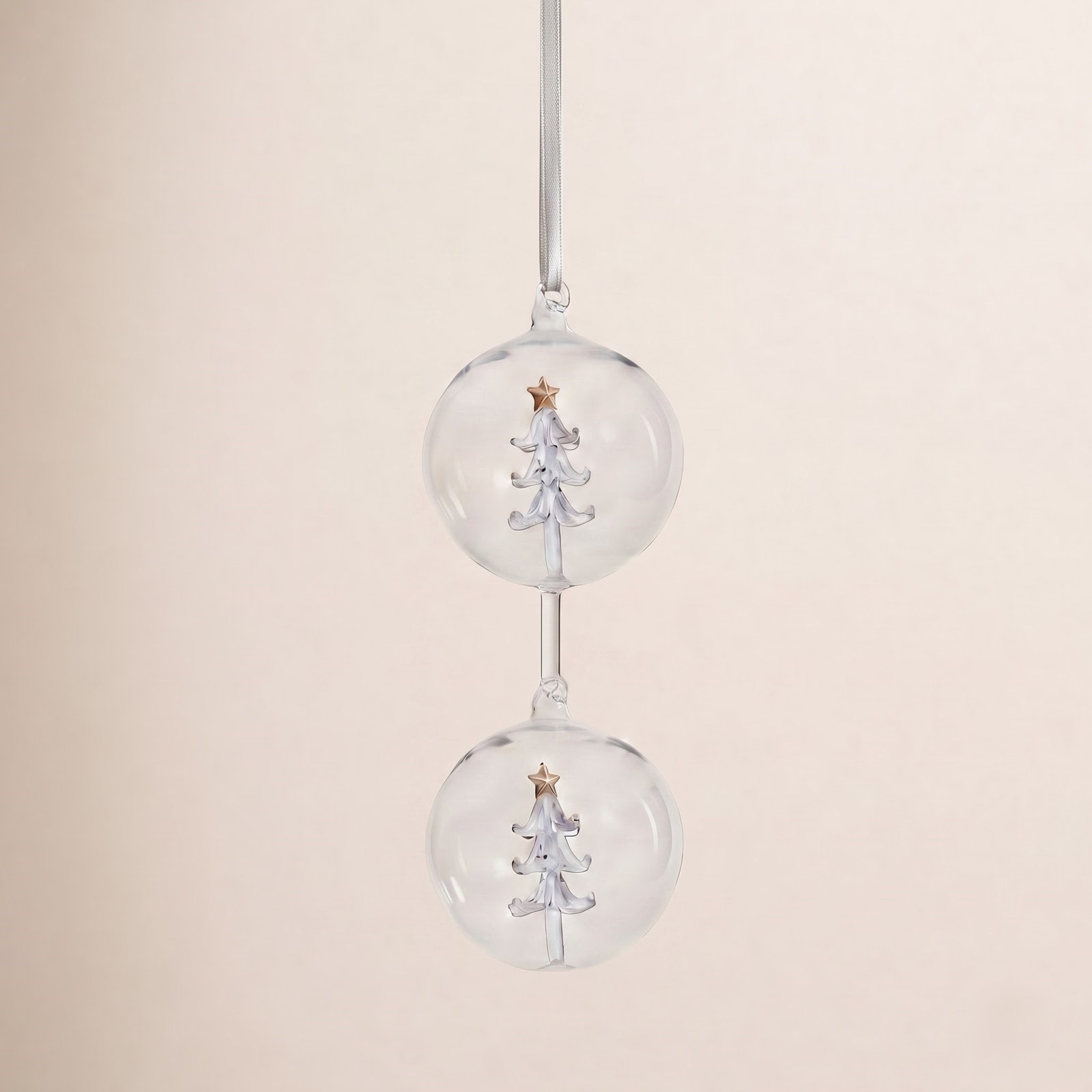 Glass Bauble, 4" H x 4" W x 4" D, Set of 6