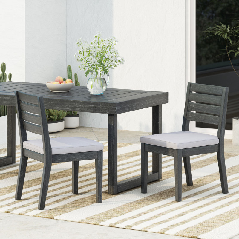 Chaises de patio, Coussin gris clair / cadre gris foncé