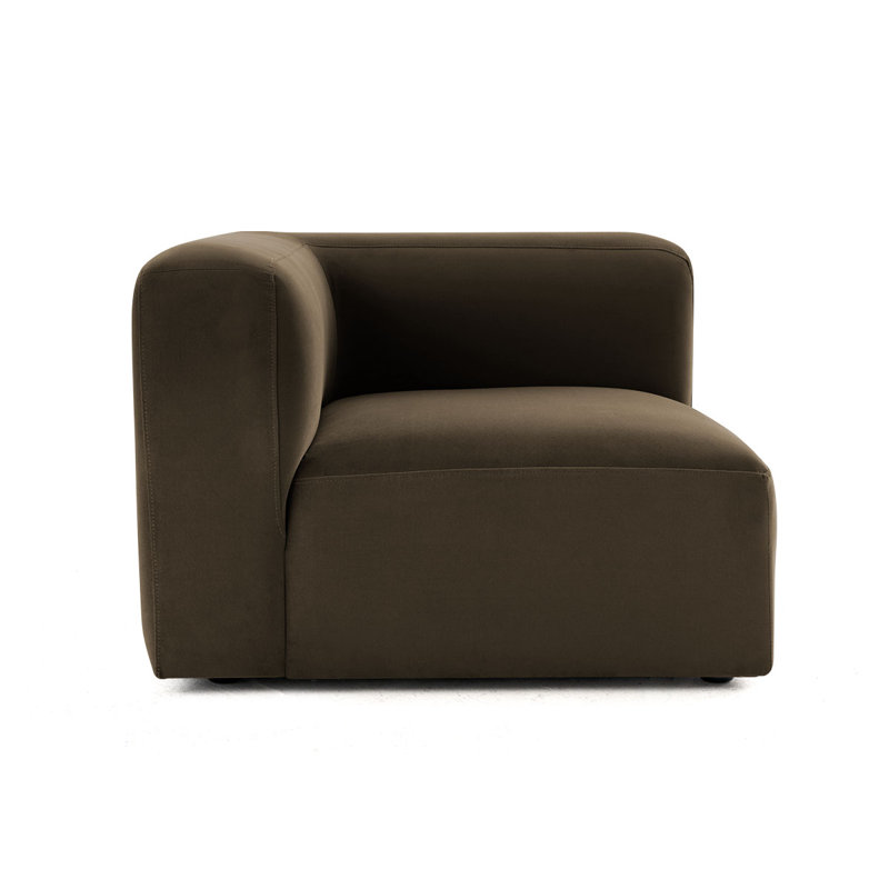 Fauteuil d'angle simple pour canapé modulaire convertible, Chocolat