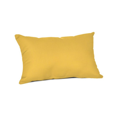 Casual Cushion Outdoor Lumbar Pillow, Sunbrella Fade & Water Resistant for Patio Furniture & Porch Swings, 19"W x 12"L, 6" thick, Reversible, Spectrum Daffodil