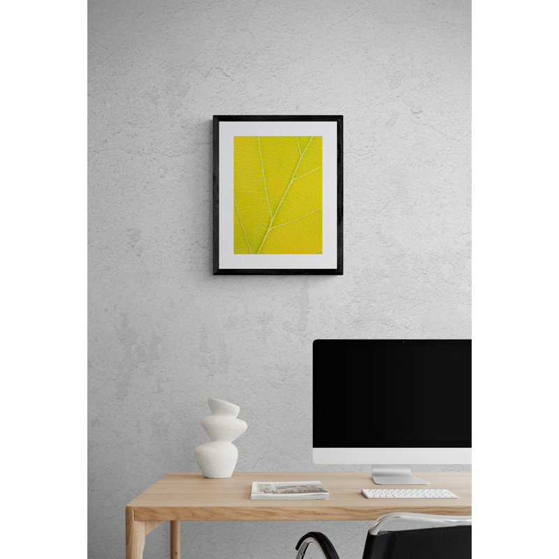 Autumn Leaf Print by Philippe Monthoux, Black Framed Paper, Yellow, 32" H x 24" W