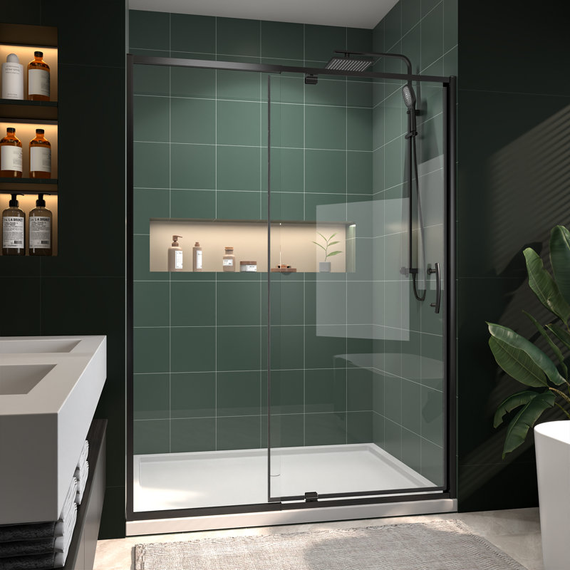 Porte de douche coulissante simple demi-cadre l 50 "- 54" x H 71 "