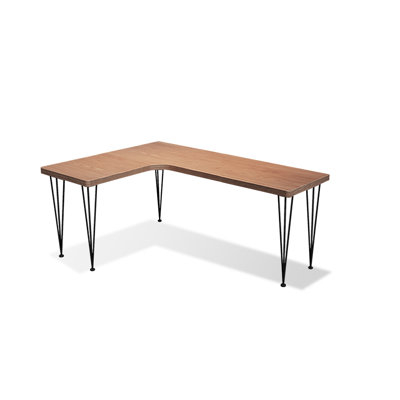 Brown+Black Rectangular Solid Wood+Iron  desk