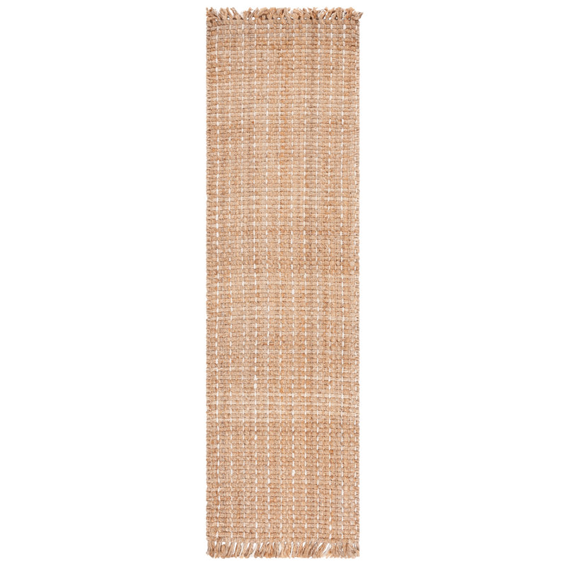 Kiann Natural Fiber Hand Woven Jute Pile Solid Color Rug, Runner 2'3" x 8'