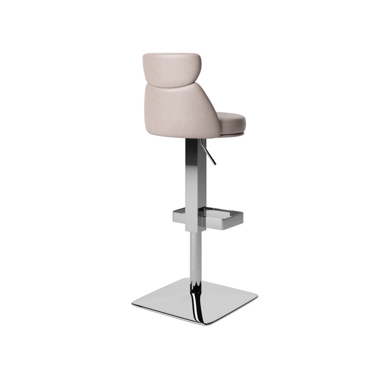 Sergio Taupe Leather Bar Stool, Taupe