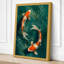 Koi in Teal Water Japandi 1 Piece Wrapped Canvas Wall Art-134043413-134043419