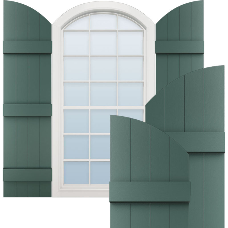 Rideaux en vinyle standard à 4 planches jointes, Vert forêt, H 77 po x l 14 po x P 1 po