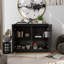 Buffet moderne cannelé, noir-253864116