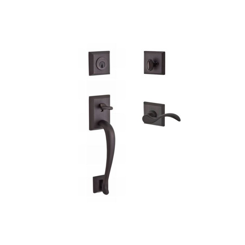 Napa Handleset with Single Cylinder Deadbolt and Door Lever and Rosette, Right, Venetian Bronze