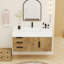 Finition du meuble-lavabo mural simple 42 po Jessica / Base: chêne teck-72495662