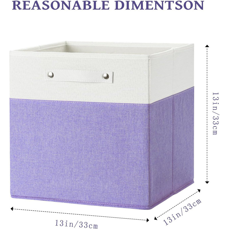 13x13" Collapsible Linen Storage Bins With Handles