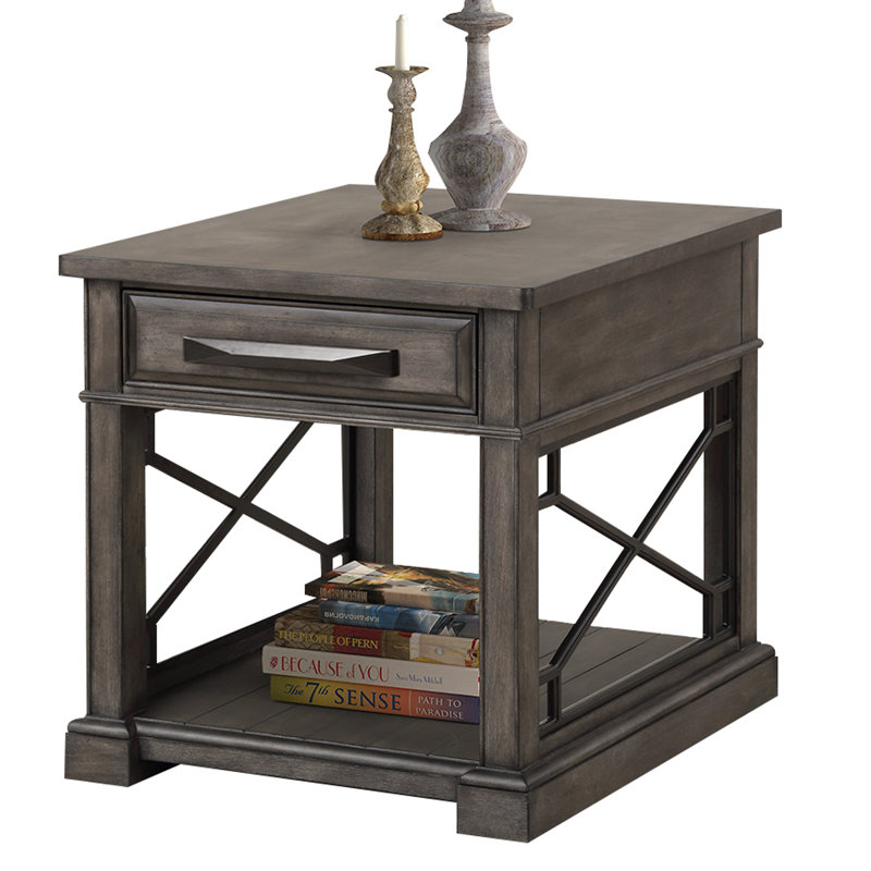Zenna End Table with Storage, Brown