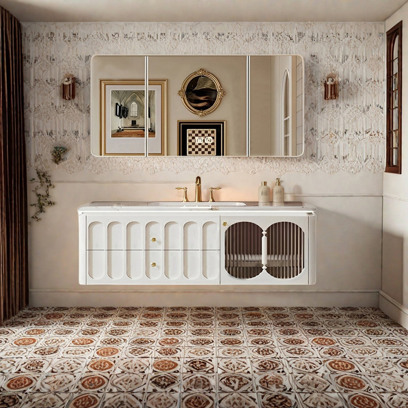 Armoire de salle de bain de style américain moderne, 55"