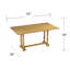 Table de salle à manger à tréteaux en bois d'hévéa Pauling-235202305