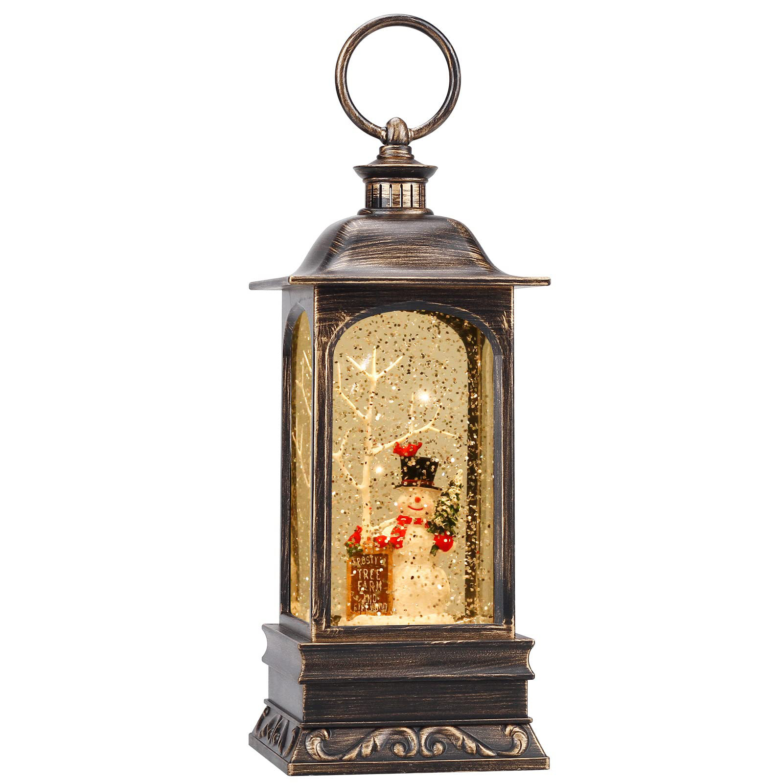 The Holiday Aisle® Christmas Snow Globes, USB Or Battery Operated Sparkly  Glitter Snow Globe Cardinal Church Lantern With Musics For Christmas  Decorations And Snow Globe Collection,Red