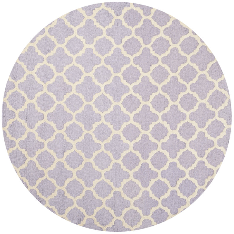 Cannen Hand Tufted Wool Geometric Rug, Round 6'