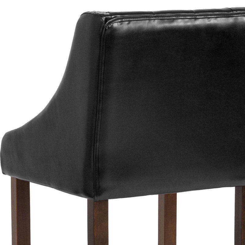 Tabouret de bar touffeté Desaria, Noir, Tabouret de bar (siège d'une hauteur de 30 po)