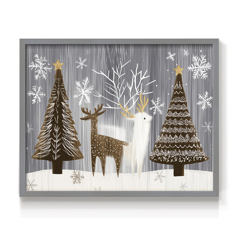 Art de Noël - CLII - Reproduction encadrée - Restickable, H 11 po x l 14 po, Gris