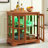 LED Curio Display Cabinet,Antique Display Cabinet With Adjustable Shelves,Retro Design Quality Showcase With Lattice Doors Elegant Bookcase And Storage Cabinet-1786113334