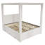 Grand lit plateforme à baldaquin tapissier avec lit gigogne et 3 tiroirs de rangement, structure en bois massif, beige