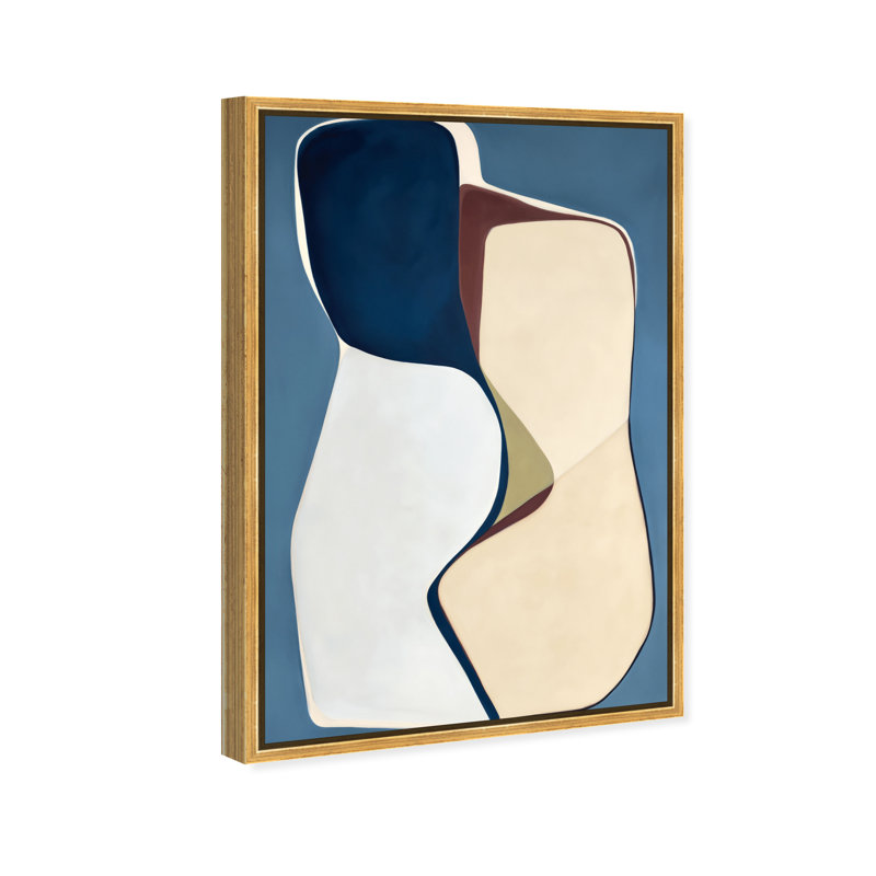 Buff Boundary II Canvas Abstract Print by Oliver Gal, Black Frame, 10 x 15, 17"H x 25"W, Gold Floater Frame