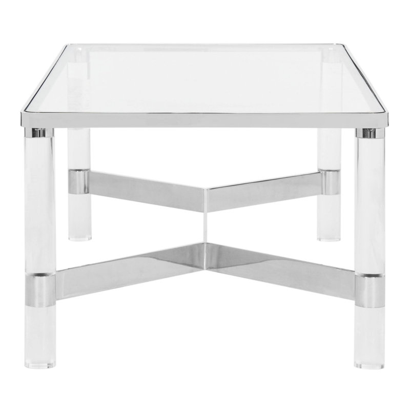 Table basse Faunce, Chrome/argent