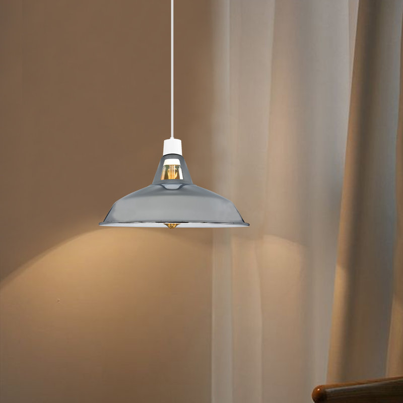Harshaw 16cm H Metal Bowl Pendant Shade ( Uno ), Chrome