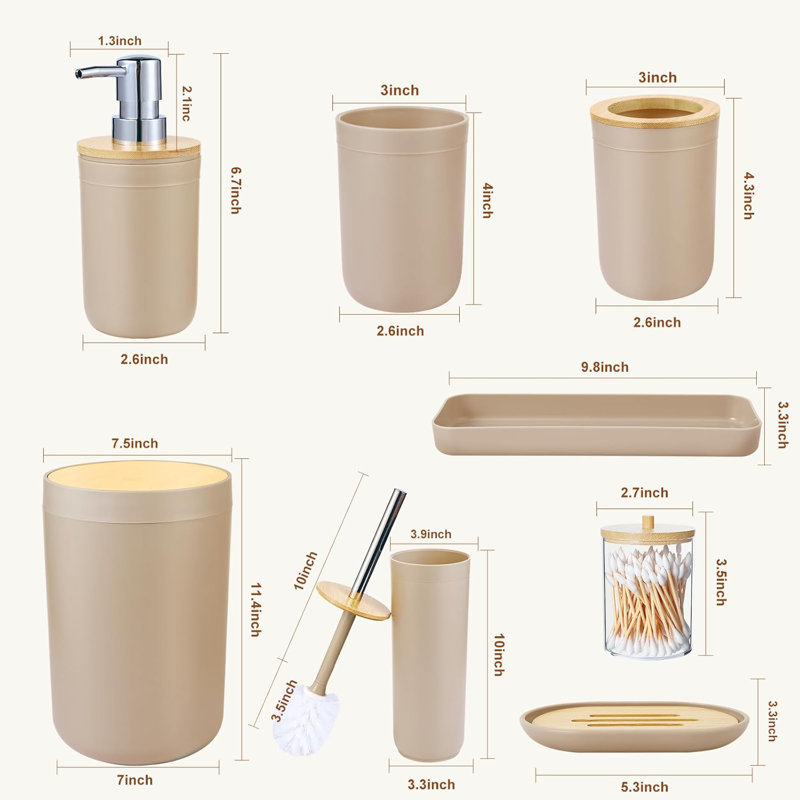Bathroom Accessory Set, Beige