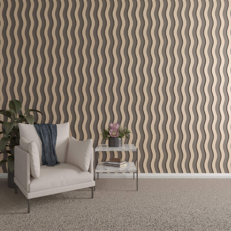Ensemble de panneaux muraux décoratifs en bois Brazos, H 47 po x l 3,25 po x P 0,25 po, Noyer blanc