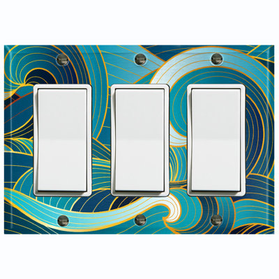 Nature Themed 3 - Gang Rocker Standard Wall Plate
