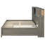 Lit de jour pleine grandeur en bois de couleur grise, livré avec 3 tiroirs de rangement, tête de lit souple et dispositif de chargement pour gadgets mobiles, tablette, douilles Tech-222569250-222569249