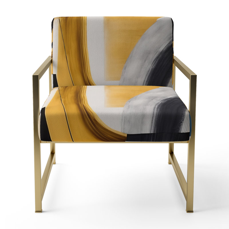Chaise d'appoint rembourrée Glam Gold and Black Expression IV, Doré