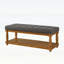 Banc rembourré avec tablette de rangement, repose-pieds capitonné pour entrée de chambre à coucher-131240909