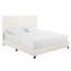 Grand lit plateforme tapissier blanc Boucle