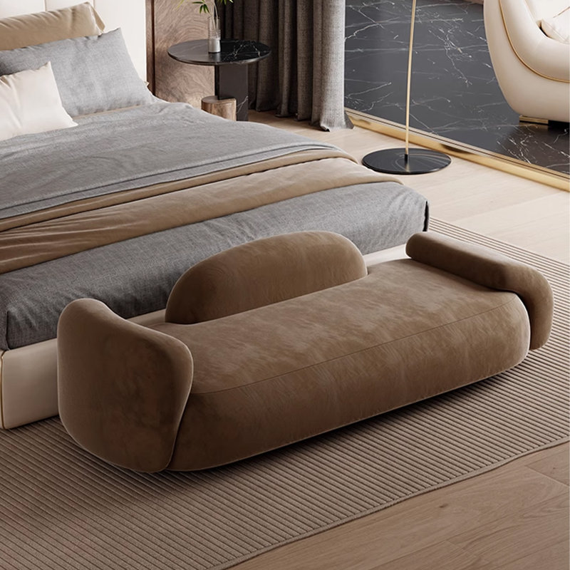 Banc rembourré, Brun, H 22,44 po x l 59,06 po x P 19,69 po
