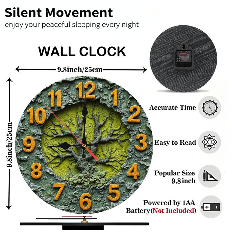 Wall Clock Tree of Life Resin Clock