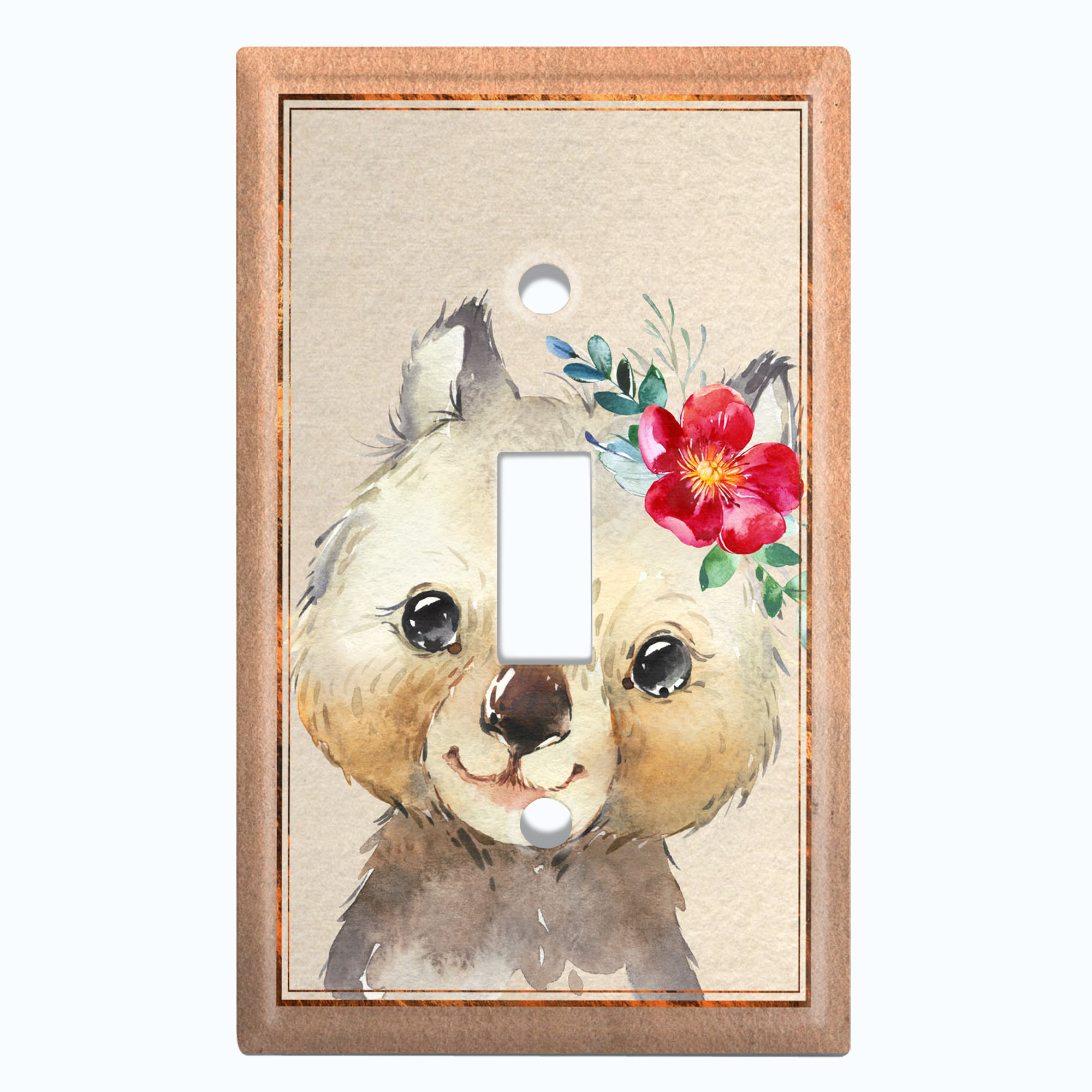WorldAcc Cute Animal Baby Squirrel Flower 1-Gang Toggle Light Switch ...