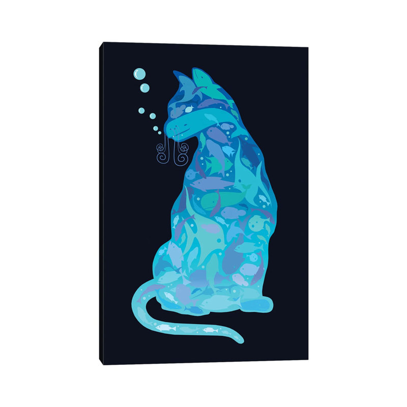 Swim In A Cat by Adam Lawless - Wrapped Canvas Gallery-Wrapped Canvas Giclée, 66.04 cm H x 45.72 cm W x 1.91 cm D
