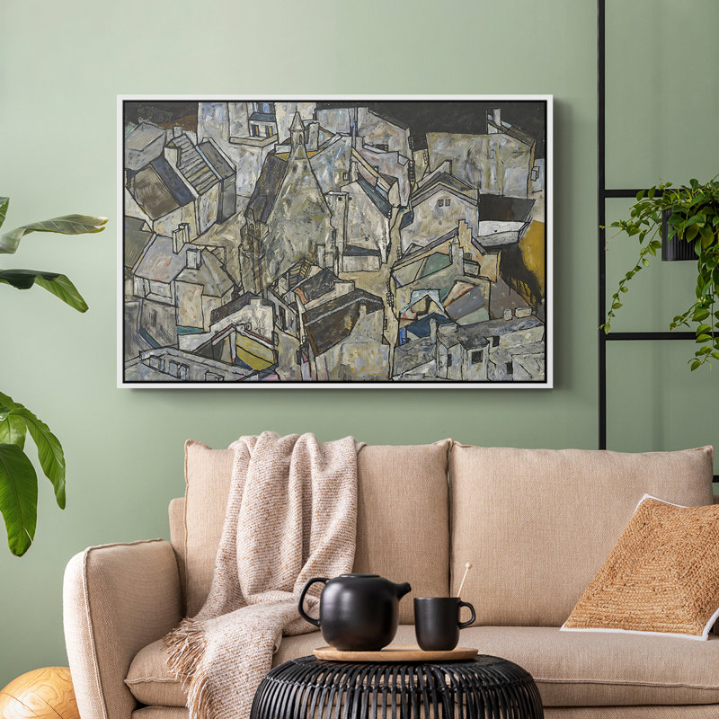 «Mödling II» par Egon Schiele, 24 po x 36 po, Blanc