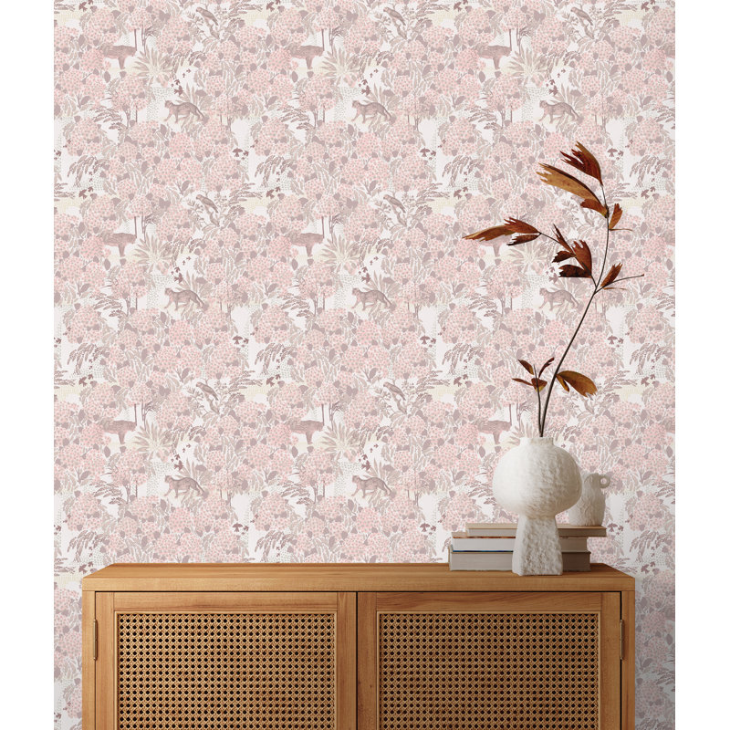 Yuki Osada Floral Wallpaper Double Roll, Pink