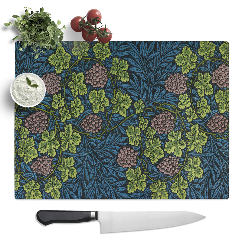 Vine Pattern Vol.2 Print By William Morris  Glass Chopping Board
