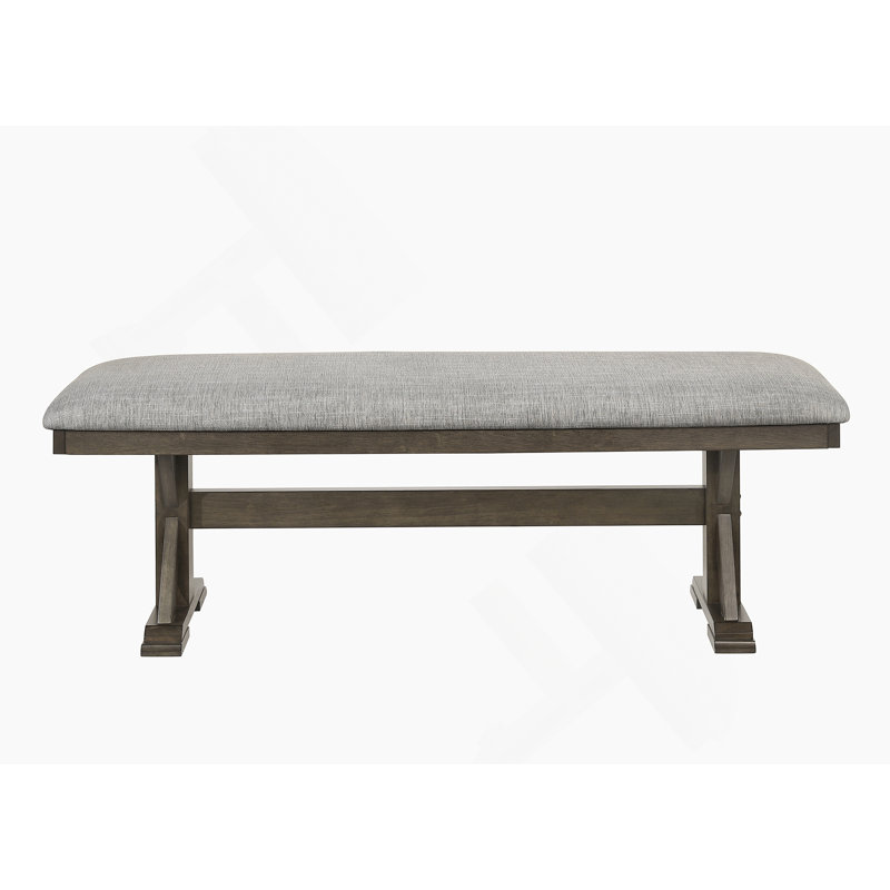 1Pc Rustic Upholstered Dining Bench Rich Wood Finish Wooden Dining Room Furniture Brown