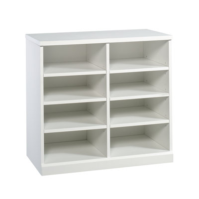Engineered Wood Transitional Open Storage Cabinet, White