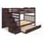 Tena Solid Wood Standard Stairway Bunk Beds Full over Full, 4 Drawers in the Steps, Twin Trundle, Dark Cherry-172585941-247366396