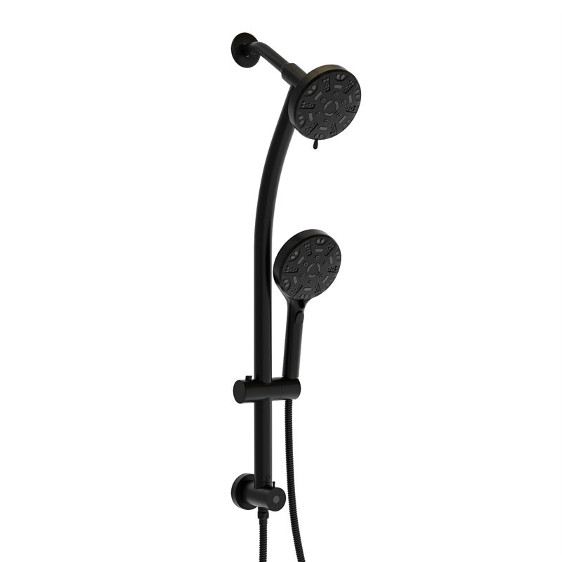 Multi Function Dual Shower Head - Shower System With 4.7" Rain Showerhead, 8-Function Hand Shower, Adjustable Slide Bar