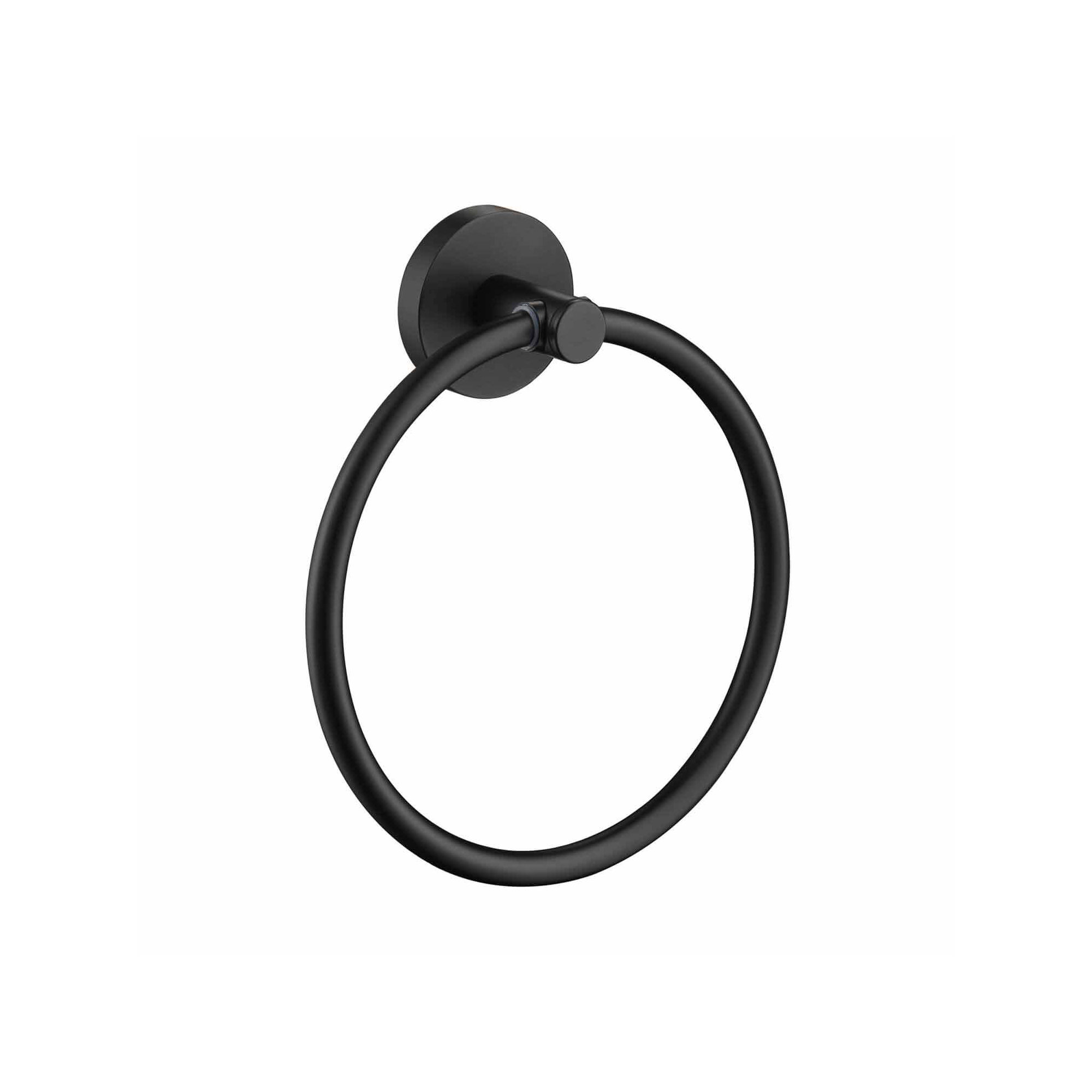 Circular Bathroom Towel Ring, Matte Black