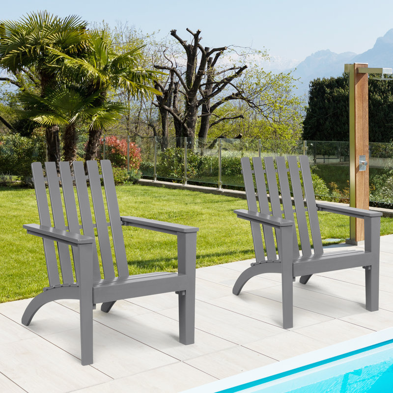 Parkerville Acacia Outdoor Adirondack Chair, Gray
